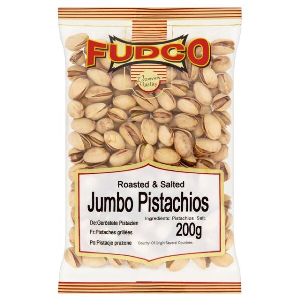 FUDCO ROASTED AND SALTED JUMBO PISTACHIOS 200G